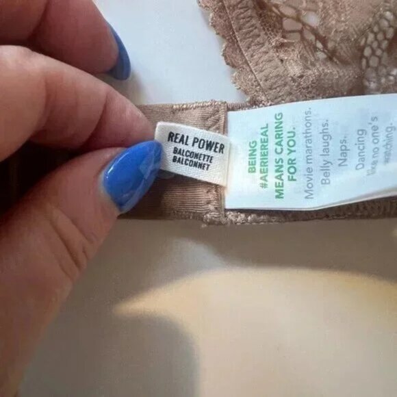 NWT Aerie Real Power Lace Wireless Racerback Padded Balconette Bra Size 36C NEW - Picture 4 of 10
